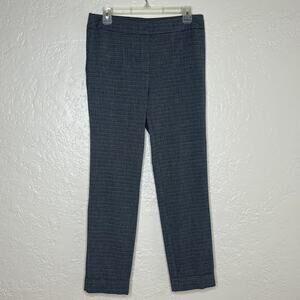 Ann Taylor Women's Factory Gray Micro Plaid Cuffed Ankle Pants Size 6